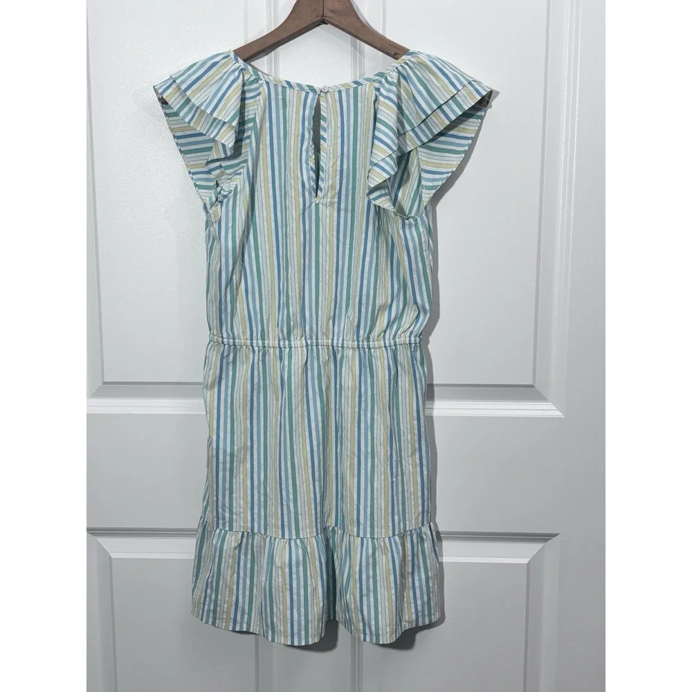 Vinyard Vines Girls Performance Seersucker Flutter Sleeve Dress‎ L Preppy 0385